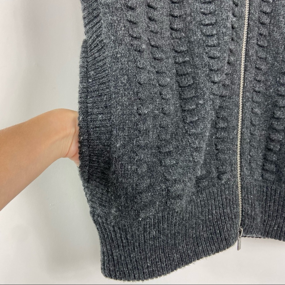 DVF lambswool cashmere park city long quilted gray zip vest S/P - Picture 3 of 14